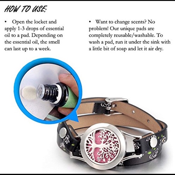 TREE OF LIFE Oil Diffuser locket leather bracelet - Picture 7 of 8